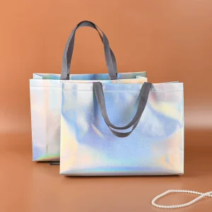 Sac non tissé pliable écologique personnalisable, sac de shopping réutilisable pour emballage de mode
