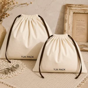 Borsa in cotone personalizzabile, impermeabile e riciclabile, con chiusura a coulisse per regali e artigianato