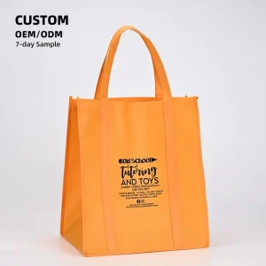 Sac de shopping personnalisable réutilisable en non-tissé, design écologique, durable, fermeture zippée, 7 couleurs disponibles