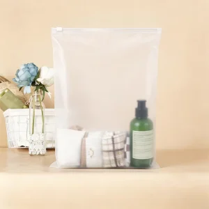 Anpassbare transparente frosted PE CPE Reißverschlussbeutel, langlebige umweltfreundliche Verpackungslösung für E-Commerce-Verkäufer