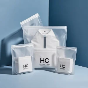 Customize Printing Logo Text Clothing Packing Zipper Bag Plastic Frosted Ziplock Plastic Clear Bags