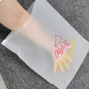 Borsa con chiusura a zip biodegradabile opaca personalizzata, sacchetti per abbigliamento T-shirt