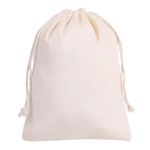 Bolsa de algodón con cordón personalizada, bolsa de embalaje pequeña ecológica para regalos de fiesta y uso promocional