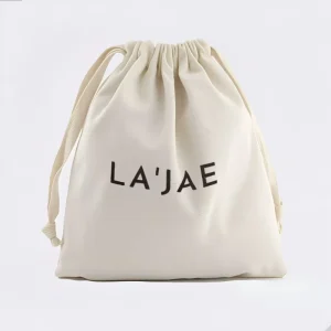 Individuelle Baumwoll-Geschenkverpackungstasche, Schuh- und Bekleidungstasche, staubdichte Baumwoll-Canvas-Zugtasche mit individuellem Logo-Druck