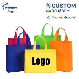 Sacos Não Tecidos Personalizados Design OEM Brancos Espessos para Embalagem de Takeout e Sacos de Compras