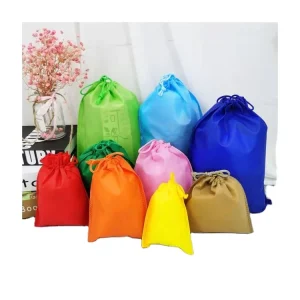 Sac à cordon en tissu non tissé écologique personnalisé, réutilisable, anti-poussière, lavable pour chaussures
