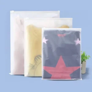 Aangepaste kledingverpakking en logo bedrukking, thuisopslag, frosted zelfsluitende plastic ziplock zakken