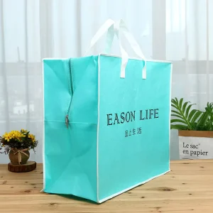Bolsas de almacenamiento de edredones, almohadas y colchas de textil para el hogar, bolsas no tejidas con cremallera personalizables