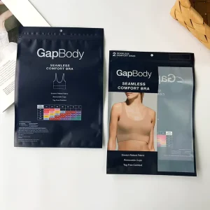 Individuell bedruckte schwarze Kleidung Verpackung Laminierte Zip-Lock-Tasche Unterwäsche Bekleidungsbeutel Reißverschlussbeutel