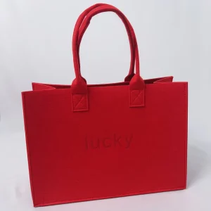Individuelles Logo modische Filztasche mit Handtragetasche, recycelbare Geschäftseinkaufsverpackung, Filztasche