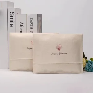Maßgeschneiderte natürliche Baumwollumschlagtasche für personalisierte Kerzenverpackungen