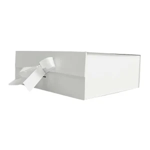 Benutzerdefinierte tragbare Box aus recycelten Materialien mit magnetischem Verschluss und Schleifenband, Geschenkbox für Feiertage