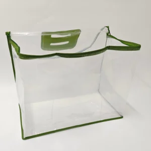 Benutzerdefinierte transparente PE-Textilquilt-Tasche mit Griff, wasserdicht und langlebig, Verpackungstasche für Kleidung