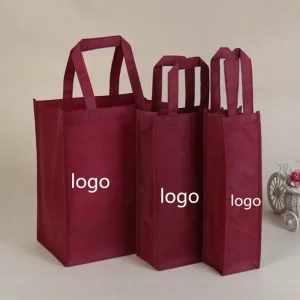 Kantong Kemasan Ramah Lingkungan dengan Logo Kustom, Desain Fashion, dan Bahan Non-Woven untuk Botol Anggur