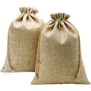 Sac en jute à cordon pour chaussures, artisanat, café, décoration intérieure, sac d'emballage lavé, faible MOQ, sac cadeau