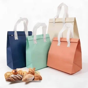 Sacos térmicos de grau alimentar não tecidos, duráveis, com logotipo impresso personalizado, para restaurantes, takeaways e catering de alimentos, pão e pizza