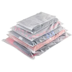 Borsa Zipper Trasparente e Opaca Eco-Friendly per Abbigliamento, Sacchetto di Imballaggio Resistente con Stampa LOGO Personalizzata