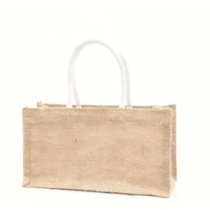 Sac en jute écologique avec logo personnalisé, sac en toile de jute laminé, sac de plage réutilisable, sacs de shopping en toile de jute avec motif cartoon