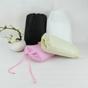 Umweltfreundliche benutzerdefinierte Logo Non-Woven-Verpackungsgeschenk Tasche mit Zugband, Staubschutzbeutel, Non-Woven-Zugbeutel