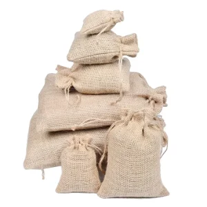 Túi jute có dây rút thân thiện với môi trường dùng để đóng gói gạo, ngô, dừa, cà phê, trái cây, rau