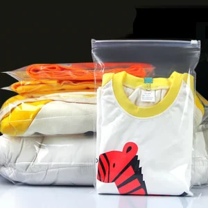 Umweltfreundliche frosted Zip-Lock wiederverschließbare Verpackungstaschen für Kleidung T-Shirt individuelle Bekleidungsverpackung Zip-Lock-Verpackungsbeutel
