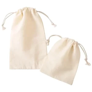Ökologisch freundlicher natürlicher Musselinbeutel maßgeschneiderter Logo-Druck organische Baumwolle Geschenk Kaffee Tee Brot Aufbewahrung Zugbandstaub Musselinbeutel