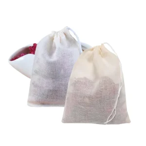 Borsa in mussola di cotone ecologica e riciclabile al 100%, leggera, con coulisse, imballaggio regalo per occhiali, anelli e orologi