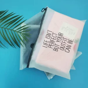 Eco-vriendelijke Rits Ring Kledingzak Frosted Zip Lock Tassen Aangepaste Rits Tassen voor Kledingverpakking