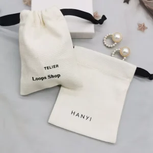 Eco Muslin Cotton Linen Gift Packaging Pouch Customized Organic Cotton Drawstring Bag with Logo