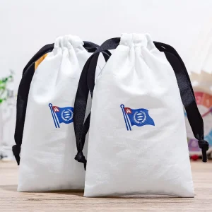 Umweltfreundliche natürliche Baumwoll-Zugbandtasche, recycelbare Geschenkverpackungstasche für Kosmetik, Kleidung, Textilverpackung