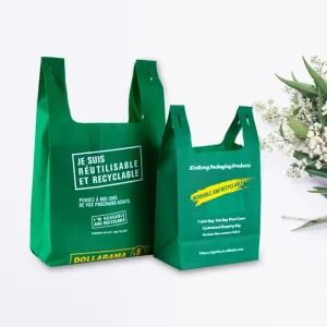 Eco Niet-geweven Tassen Retail Supermarkt Boodschappen Herbruikbare Winkeltas Customs Niet-geweven T-shirt Zak