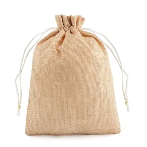 Túi vải lanh & jute dây rút thân thiện với môi trường 30*40cm, túi quà tùy chỉnh, túi trang sức cho đóng gói thực phẩm