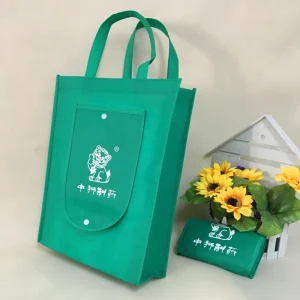 Tote não tecido ecológico de alta qualidade, dobrável para armazenamento, impressão personalizada, reutilizável para compras em supermercado