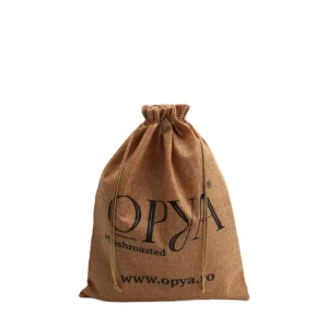 Sac cosmétique en jute burlap écologique avec logo imprimé, emballage de bonbons de Noël, pochette en jute