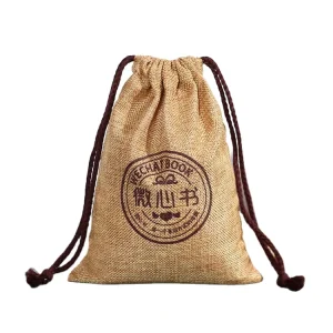 Pochette cadeau en jute personnalisée pour café ou noix, emballage promotionnel