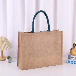 Sac en jute haute capacité directement de l'usine avec insert en coton bleu pour usage quotidien