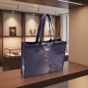 Vente directe d'usine, sacs fourre-tout non tissés écologiques et recyclables avec logo imprimé personnalisé pour emballage de cadeaux d'exposition
