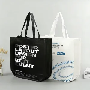 Sacos de Compras Não Tecidos Laminados Duráveis e Ecológicos à Venda Direta da Fábrica com Logótipo Personalizado