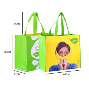 Bolsa de compras reutilizable de alta calidad de fábrica, laminada, ecológica, de Rpet, con logo personalizado