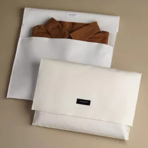 Fabrik weiße staubdichte faltbare Kleiderbeutel mit individuell bedrucktem Logo aus reinem Baumwollverpackungsbeutel