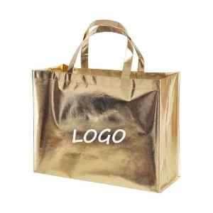 Sac de shopping réutilisable en polypropylène laminé, écobag, avec logo imprimé personnalisé