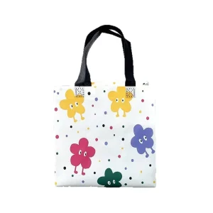 Sac à main non tissé recyclable, tendance florale, personnalisé avec logo, grande capacité, pour le stockage des courses