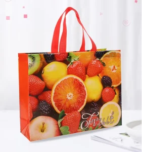 Fruit Cadeauzak Niet-geweven Recyclebaar Aangepast Logo Handvat Draagbare Coated Waterdichte Winkelzak