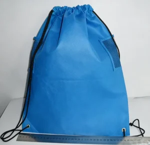 Gift Student Spunbond Non Woven Backpack Supermarket Exhibition Polyester Drawstring Closure Screen Printed Training Business