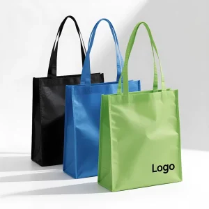 Sac fourre-tout non tissé robuste, sacs d'emballage non tissés réutilisables, sacs de shopping personnalisés avec logo