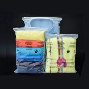 Borsa in plastica PE trasparente ad alta visibilità con zip per packaging di abbigliamento al dettaglio