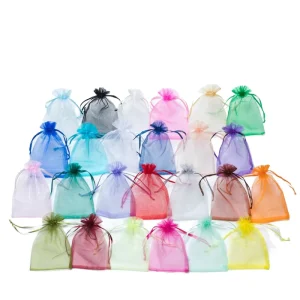 Hochwertige bunte Kordelzug-Organzabeutel für Schmuck, Süßigkeiten & Geschenke, niedriger MOQ-Preis für Textilverpackungen