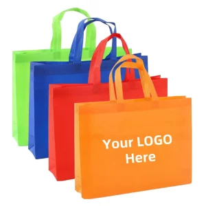 Hochwertige Tragetasche aus laminiertem, nicht gewebtem Stoff mit individuellem Logo, wiederverwendbar für Einkauf, Lebensmittel, Schuhverpackung