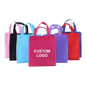 Hochwertige tragbare Taschen aus Vliesstoff, umweltfreundliche wiederverwendbare Vliesstofftaschen mit bedrucktem Logo