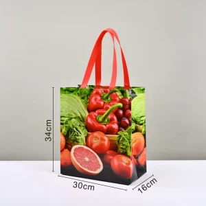 Sac non tissé laminé réutilisable de haute qualité avec poignées, imperméable pour cadeaux promotionnels, supermarché, vêtements
